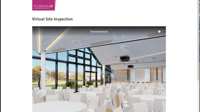 Virtual site inspection Filderhalle, &copy; FILDERHALLE Leinfelden-Echterdingen GmbH